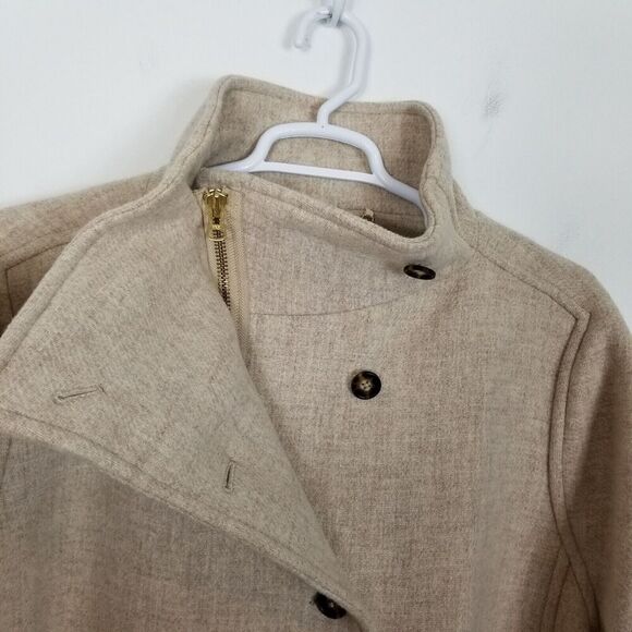 J.Crew Women Villa Coat  Italian Stadium Cloth Sz 22 Heather Sand Zip Up Zip Up - Picture 5 of 7